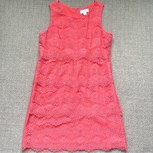 Jessica Simpson Sleeveless Coral Lace Dress Size 8